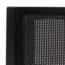 Banqueta de Madera Silvia con Respaldo en Malla y Asiento Tapizado – Negra – Lino Oscuro