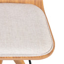 Taburete giratorio tapizado Marina, color Freijó, tela Frise claro