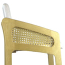 Banqueta de Madera Amália con Respaldo en Malla – Color Almendra – Lino Beige