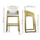 Banqueta de Madera Amália con Respaldo en Malla – Color Almendra – Lino Beige