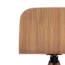 Taburete giratorio tapizado Marina, color Freijó, tela Frise claro